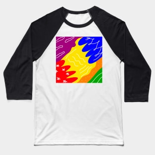 yellow colorful rainbow abstract pattern design Baseball T-Shirt